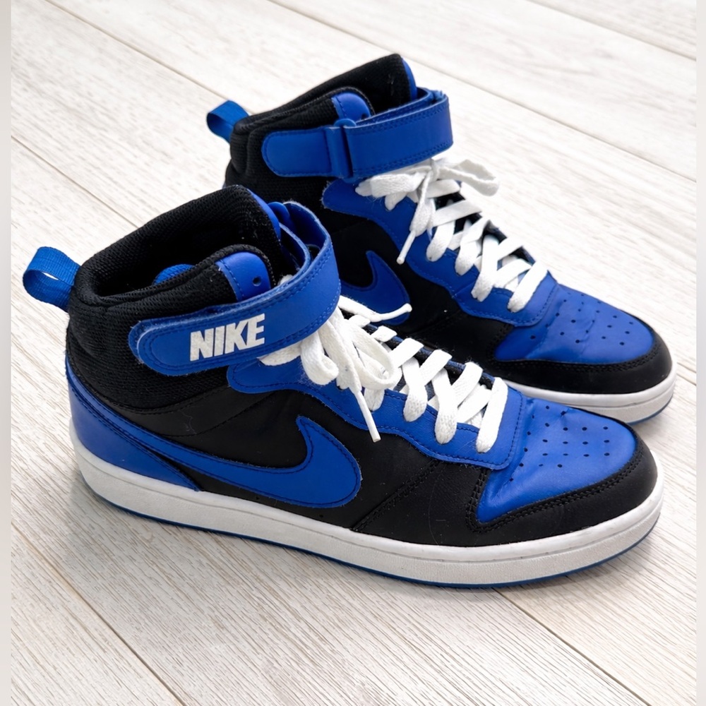 Nike Kids Black and Blue High-Top Sneakers